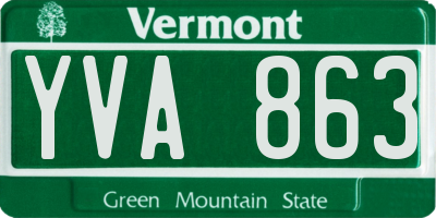 VT license plate YVA863
