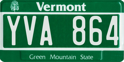 VT license plate YVA864