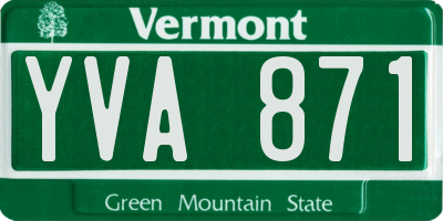 VT license plate YVA871