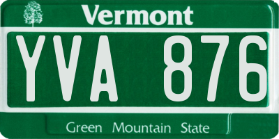 VT license plate YVA876