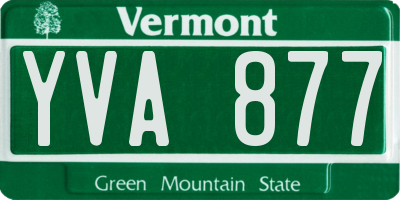 VT license plate YVA877