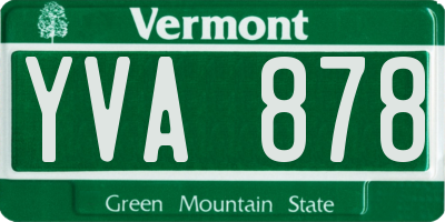 VT license plate YVA878