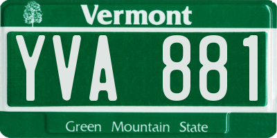 VT license plate YVA881