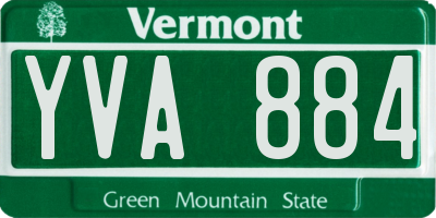 VT license plate YVA884