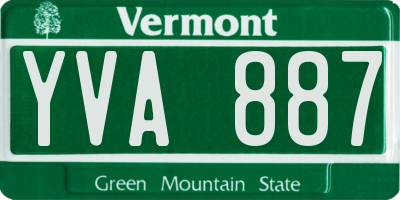 VT license plate YVA887