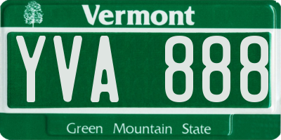 VT license plate YVA888