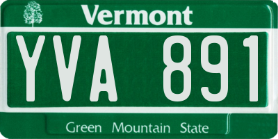VT license plate YVA891
