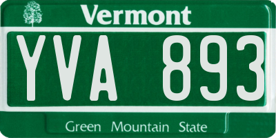 VT license plate YVA893