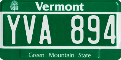 VT license plate YVA894