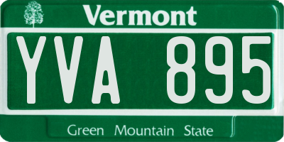 VT license plate YVA895