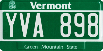 VT license plate YVA898