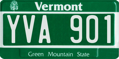 VT license plate YVA901