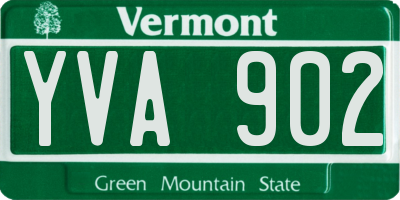 VT license plate YVA902
