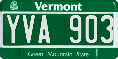 VT license plate YVA903