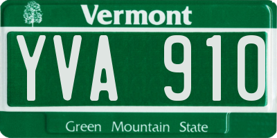 VT license plate YVA910