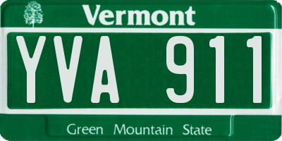 VT license plate YVA911