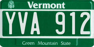 VT license plate YVA912