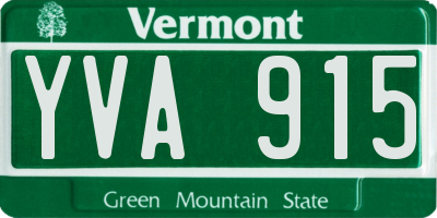 VT license plate YVA915