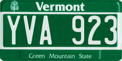 VT license plate YVA923