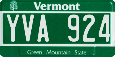 VT license plate YVA924