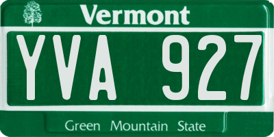 VT license plate YVA927