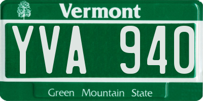 VT license plate YVA940