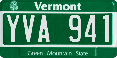 VT license plate YVA941