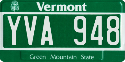 VT license plate YVA948