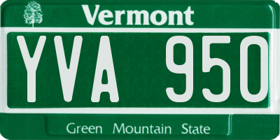 VT license plate YVA950
