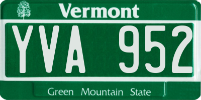 VT license plate YVA952