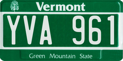 VT license plate YVA961