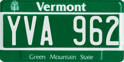VT license plate YVA962