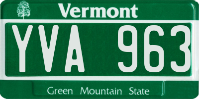 VT license plate YVA963