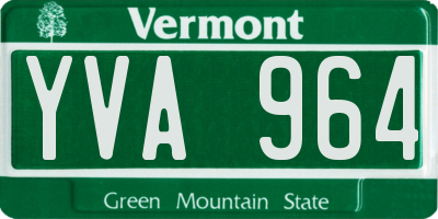 VT license plate YVA964
