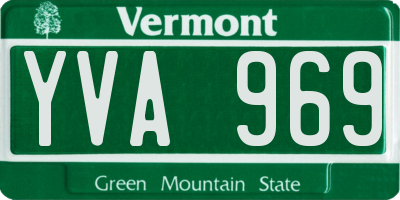 VT license plate YVA969