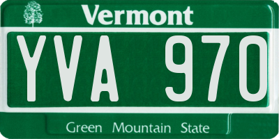 VT license plate YVA970