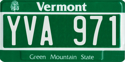 VT license plate YVA971