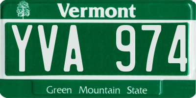 VT license plate YVA974