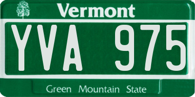 VT license plate YVA975