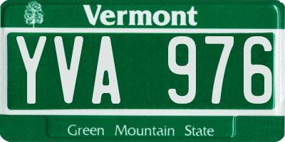 VT license plate YVA976