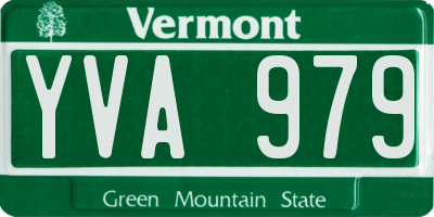 VT license plate YVA979