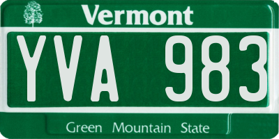 VT license plate YVA983