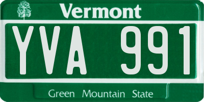 VT license plate YVA991
