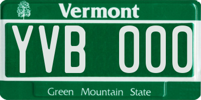 VT license plate YVB000