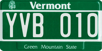 VT license plate YVB010