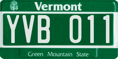 VT license plate YVB011