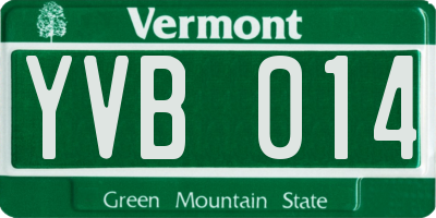 VT license plate YVB014