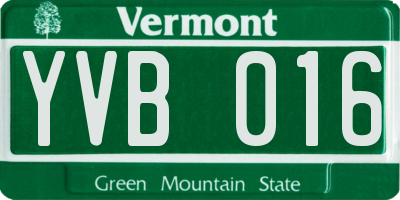 VT license plate YVB016