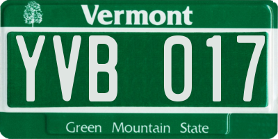 VT license plate YVB017