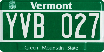 VT license plate YVB027